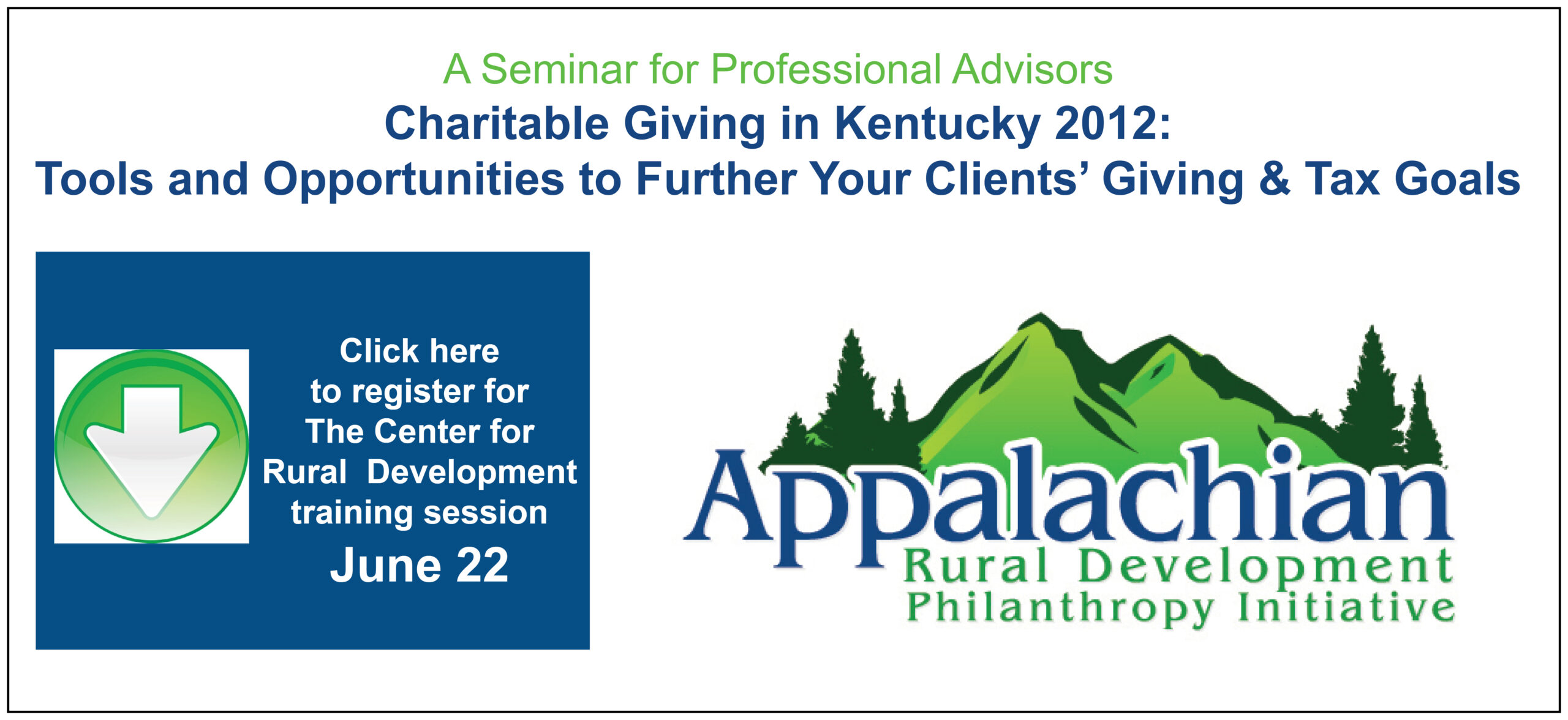 Free seminar on charitable giving